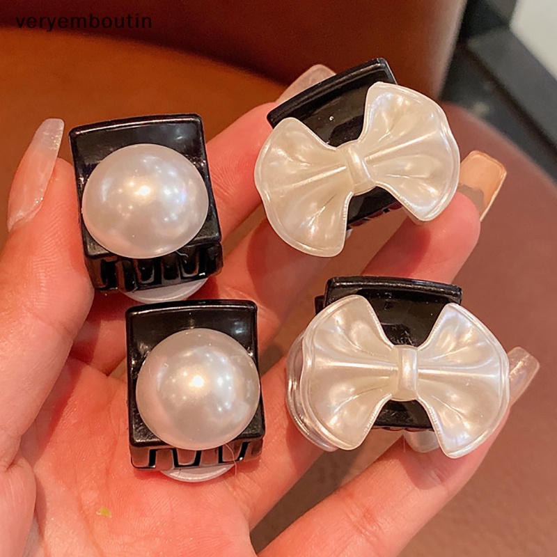 Kẹp Tóc Mini Hình Nơ Đính Ngọc Trai Dễ Thương Cho Nữ