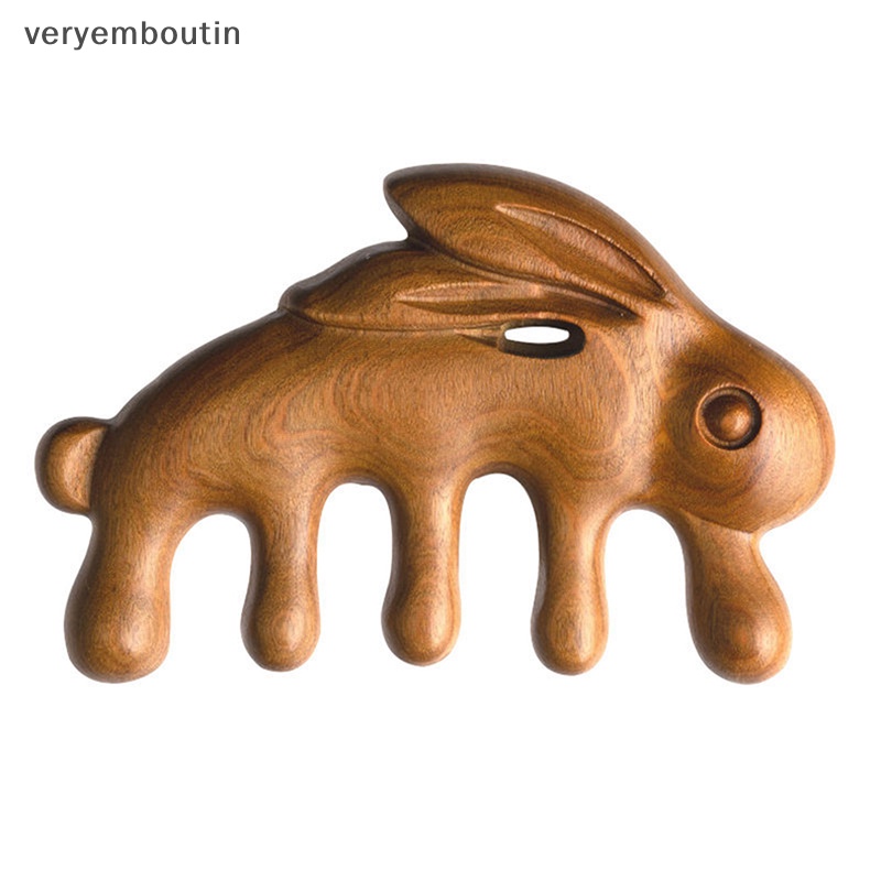 Lược Chải Tóc Mát Xa Da Đầu Bằng Đá Meridian Hình Thỏ Xanh Lá