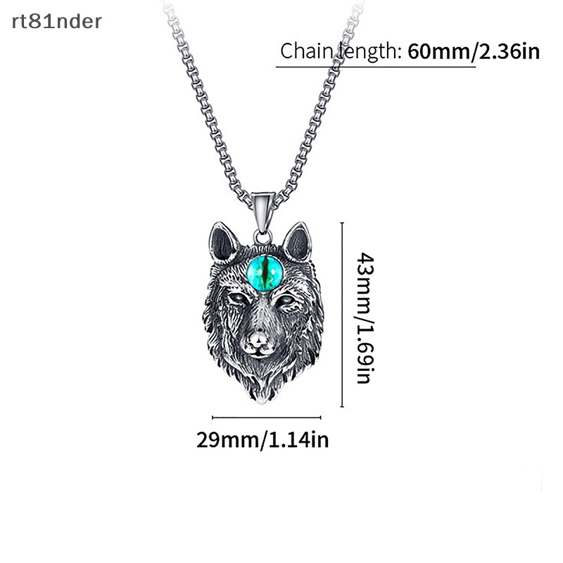 Rt Dây Chuyền Bằng Thép Không Gỉ Mặt Hình Đầu Sói Mắt Mèo Phong Cách Punk Cá Tính Thời Trang Sáng Tạo Dành Cho Nam n
