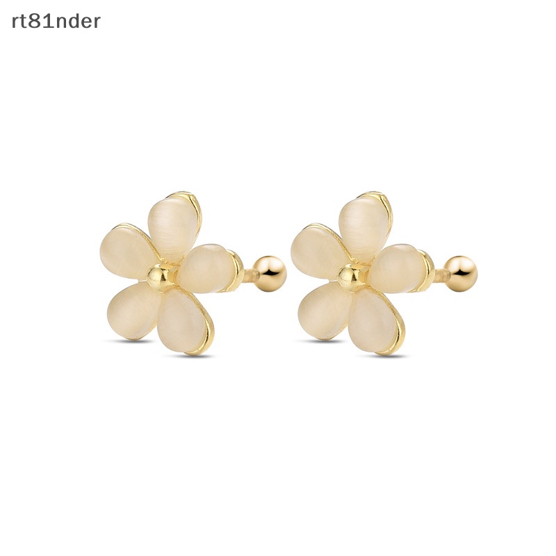 1 Đôi Khuyên Tai Hình Hoa Đính Đá Opal Thời Trang