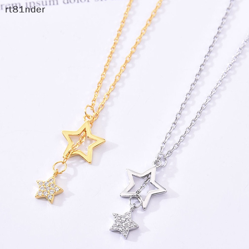 Rt Vòng cổ Bằng Hợp Kim Zircon Mặt Ngôi Sao Rỗng Thanh Lịch Màu Bạc Trang Sức Đơn Giản Dành Cho Nữ n