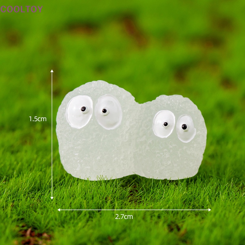 Bộ 2 Đồ trang trí Búp Bê Hoạt Hình Mini Màu Đen Phát Sáng Dùng Trang Trí Tiểu Cảnh