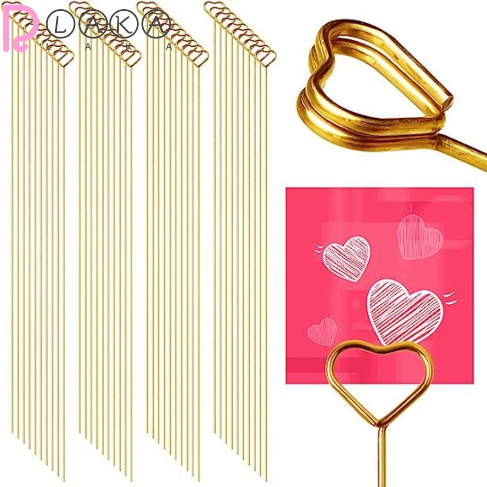 Kẹp Giữ Thẻ Bằng Kim Loại Hình Hoa / Trái Tim DIY