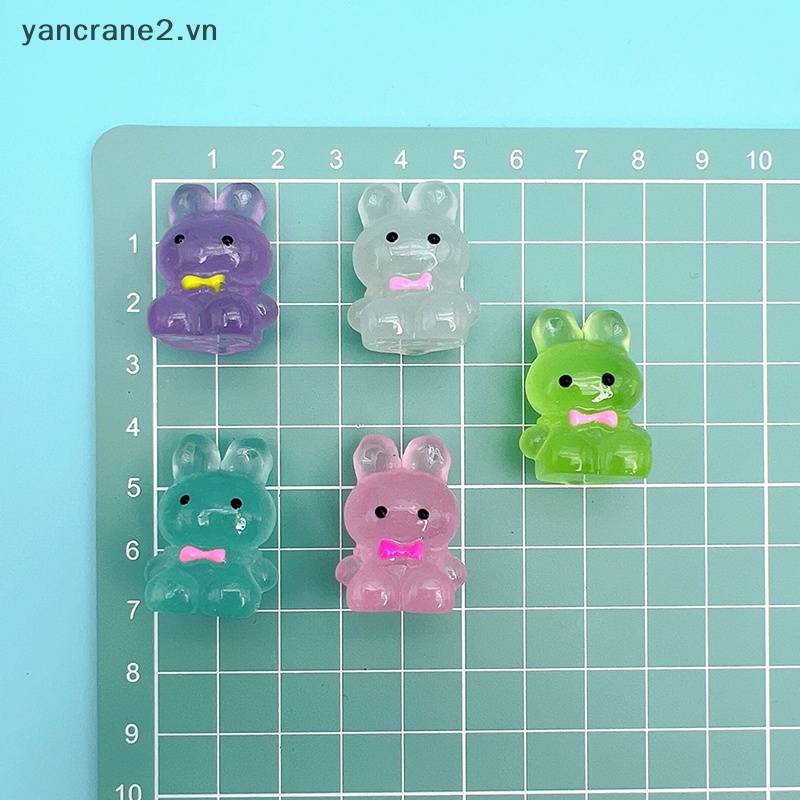 Set 5 Mô Hình Thỏ Dạ Quang Dễ Thương Bằng Nhựa Resin {YAN2} {yancrane2.vn} Trang Trí Nhà Cửa / Xe Hơi