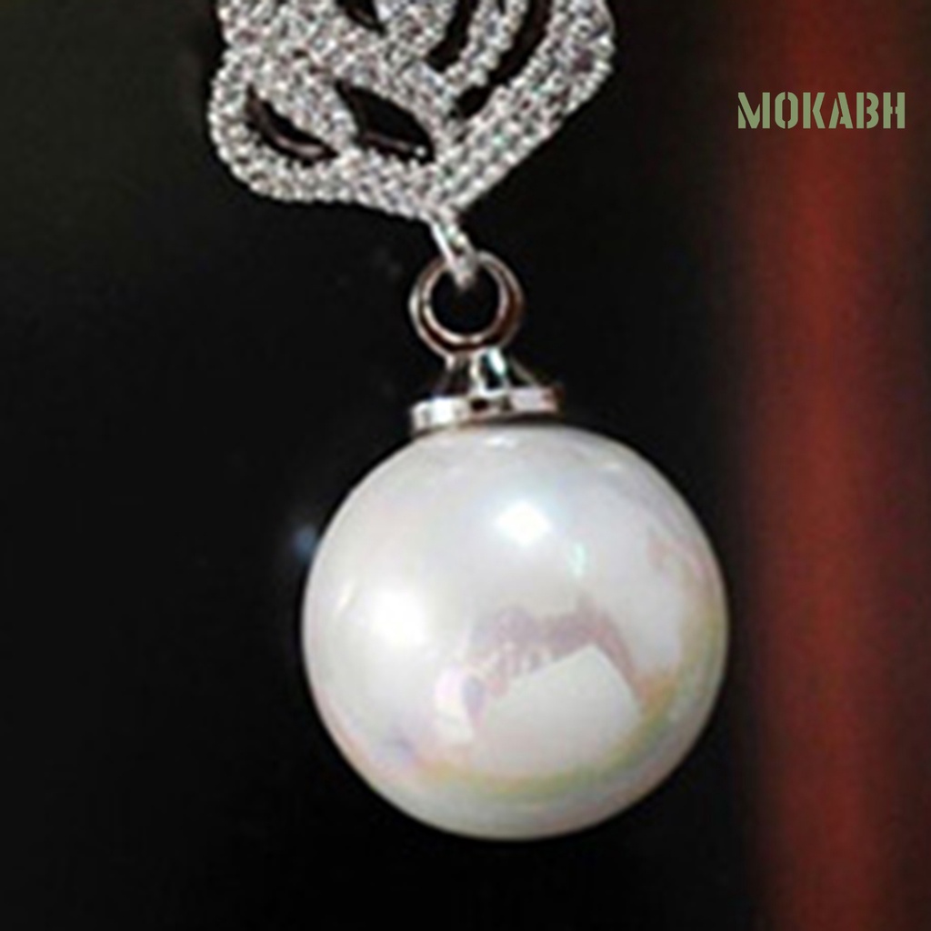 [Mokabh] Khuyên Tai Hợp Kim Tròn Đính Ngọc Trai Giả Thoải Mái Mặc Hàng Ngày Cho Nữ