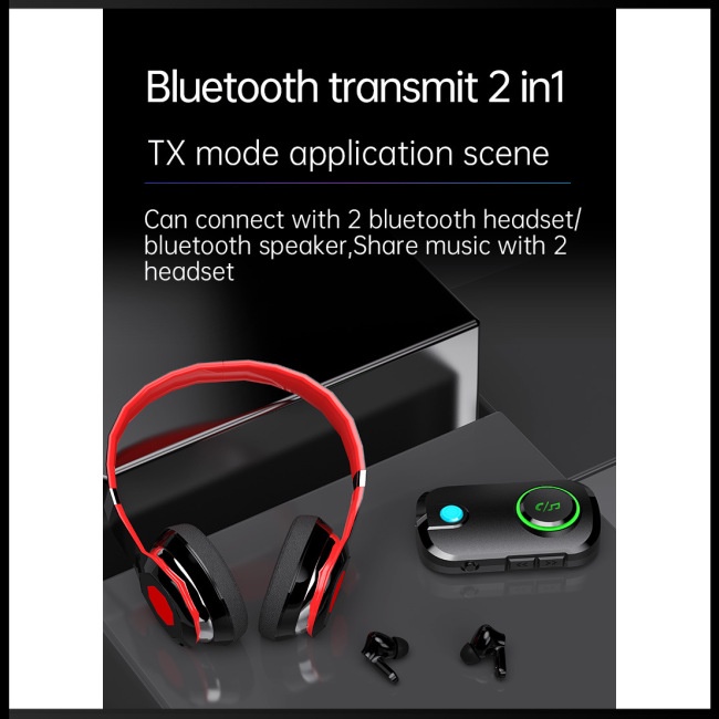 Thiết Bị Truyền Nhận Tín Hiệu Bluetooth Không Dây 2 Trong 1 Cho Xe Hơi / Tv / Pc