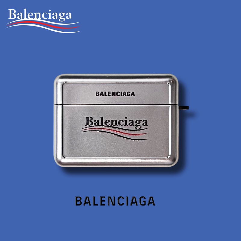 Vỏ Bảo Vệ Hộp Sạc Tai nghe không dây AirPods 1 / 2 gen3 Pro2 2022 Bằng pc Cứng Hình Vuông Mạ Màu Bạc Có Móc Chống Rơi