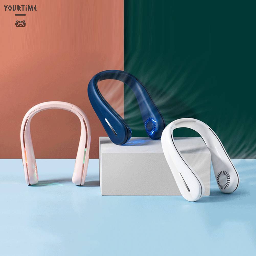 Quạt Làm Mát Đeo Cổ 3 Tốc Độ 2400Mah Tiện Dụng Mang Theo Du Lịch / Chơi Thể Thao