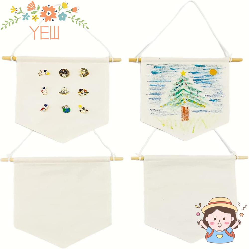 Set 4 Phụ Kiện Băng Rôn Gắn Tường Trưng Bày Nút Và Nhãn Hiệu Bằng Vải Bạ