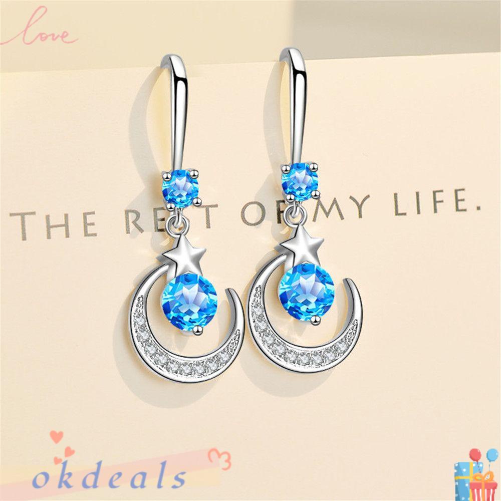 Khuyên Tai Lủng Lẳng Phong Cách Hàn Quốc Cho NữMặt Dây Chuyền Đính Đá Hình Bông Hoa