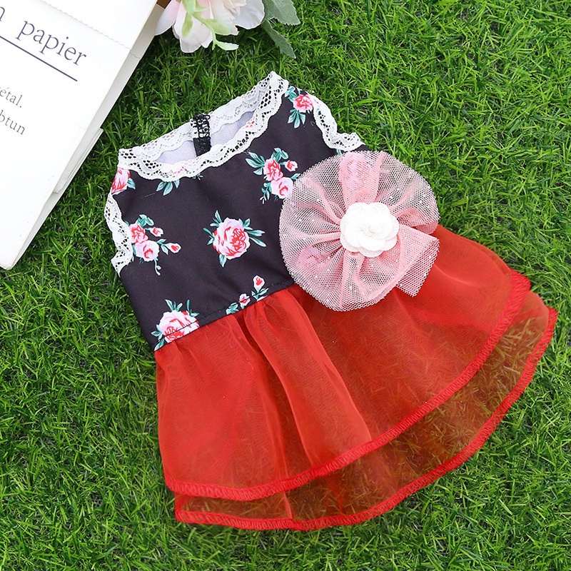 Chân Váy Lưới Thoáng Khí Đính Nút Thời Trang Xuân Hè Cho Thú Cưng