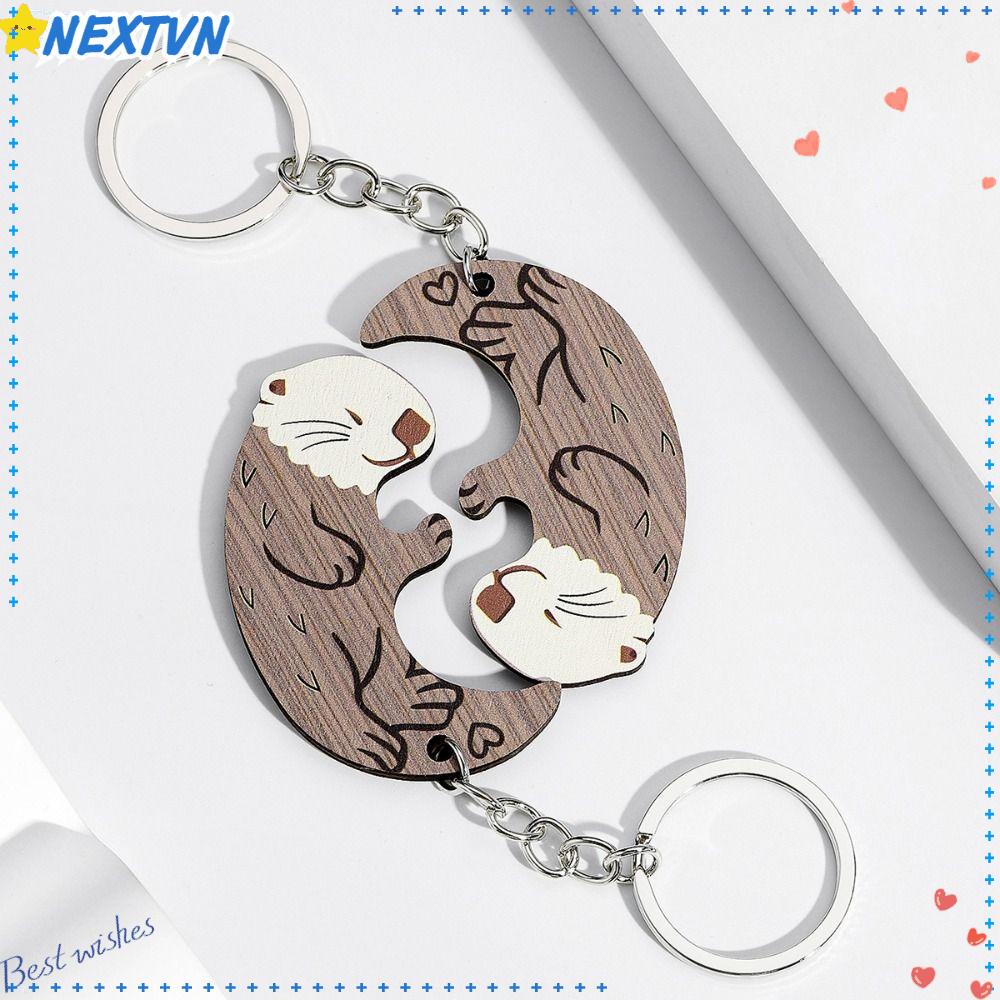 Bộ 2 Móc Khóa Bằng Gỗ Thời Trang