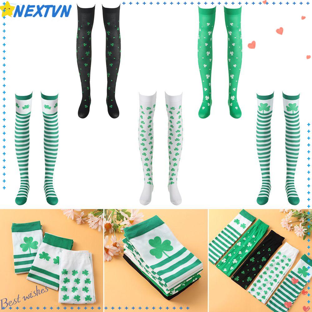 Vớ Dài Qua Gối Họa Tiết Cỏ Bốn Lá Ai-Len Thời Trang Dự Tiệc