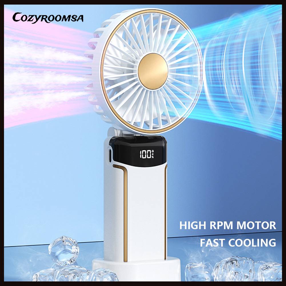 Quạt Cầm Tay Mini Có Thể Gấp Lại Với Màn Hình Kỹ Thuật Số Để