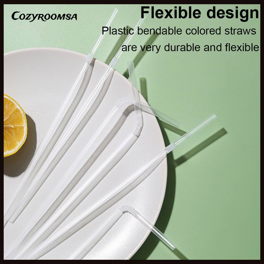 Set 50 / 100 Ống Hút Kẻ Sọc Nhiều Màu Tiện Dụng