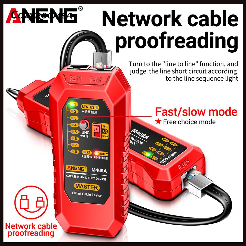 Dụng Cụ Kiểm Tra Sửa Chữa Mạng Đa Năng ANENG M469A RJ45 RJ11