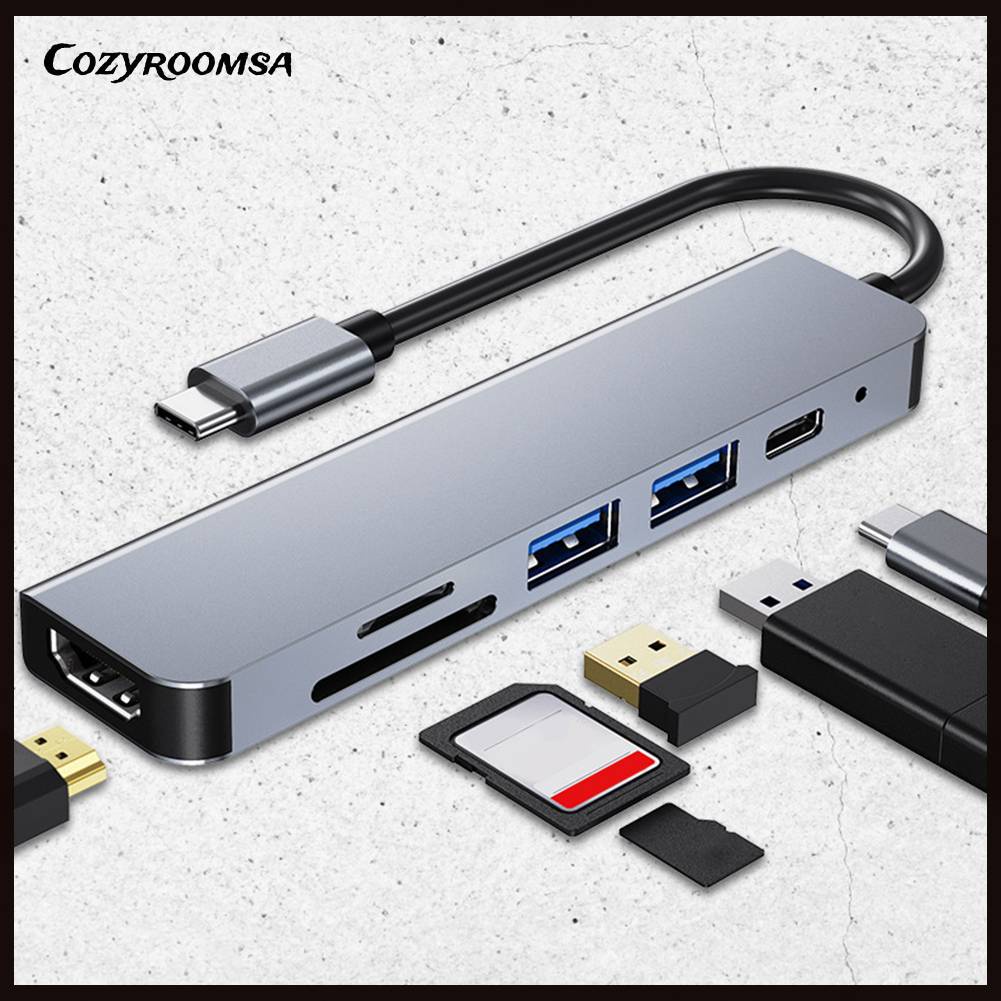 Bộ Chia 6 Trong 1 Cổng Usb 3.0 HDMI Cho Laptop Máy Tính Bảng Ipad