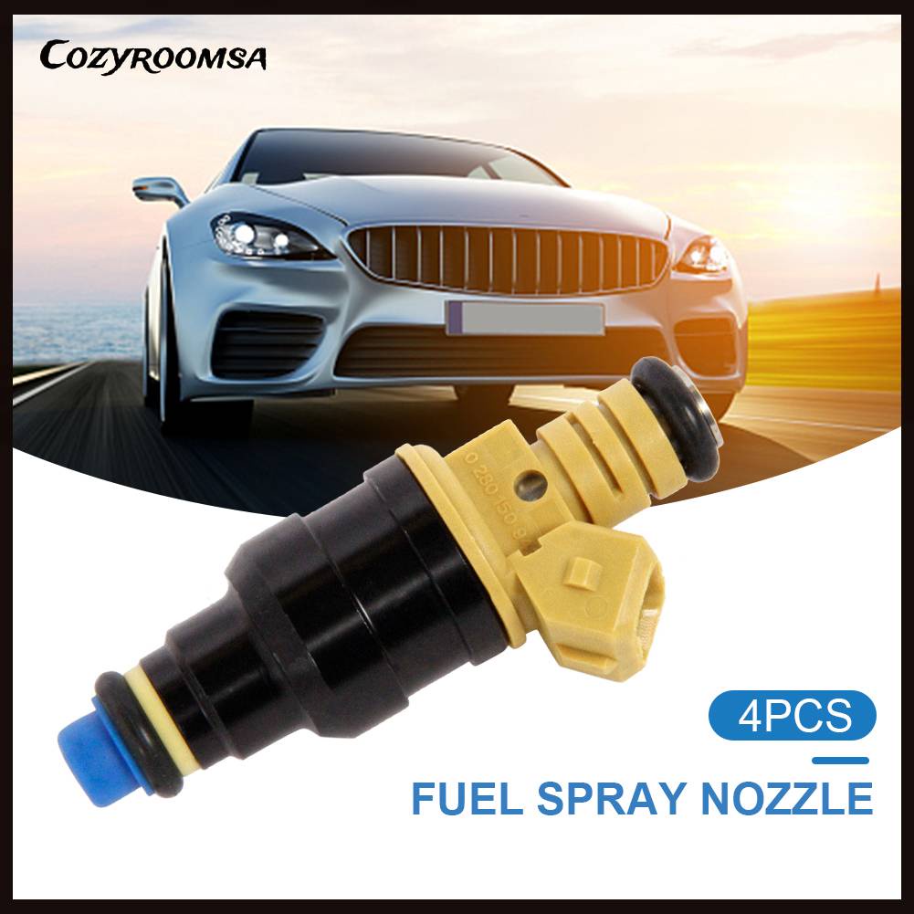 Set 4 / 4 Đầu Phun Nhiên Liệu 4 Lỗ Tiện Dụng Chất Lượng Cao 0280150909 Phụ Kiện Chuyên Dụng Cho Xe Hơi Ford 93-03 F-250 E-250 5.0L / 5.4L