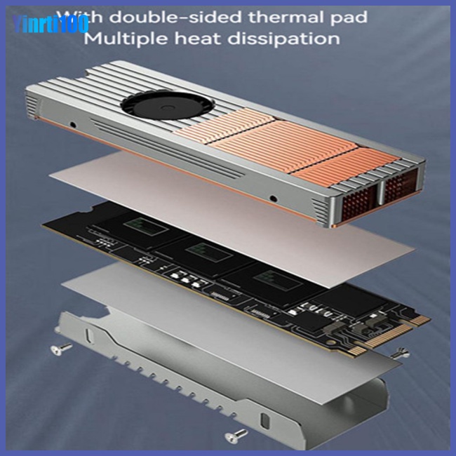 Quạt Tản Nhiệt Làm Mát Ssd M.2 Nvme Bằng Nhôm Đồng Kèm Quạt Tản Nhiệt 2280