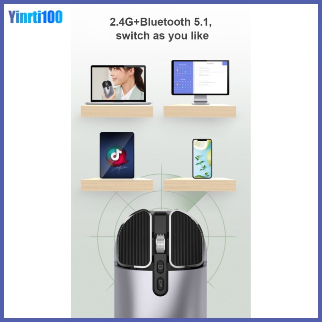 Chuột Bluetooth Không Dây Yinrti M203 Hai Chế Độ 2.4g Có Thể Sạc Lại Tiện Dụng