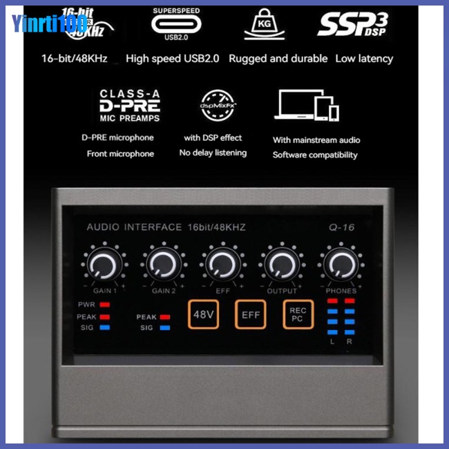 Thẻ Ghi Âm Chuyên Nghiệp DSP Reverb AD 48v Q16 Cho Điện Thoại / Máy Tính