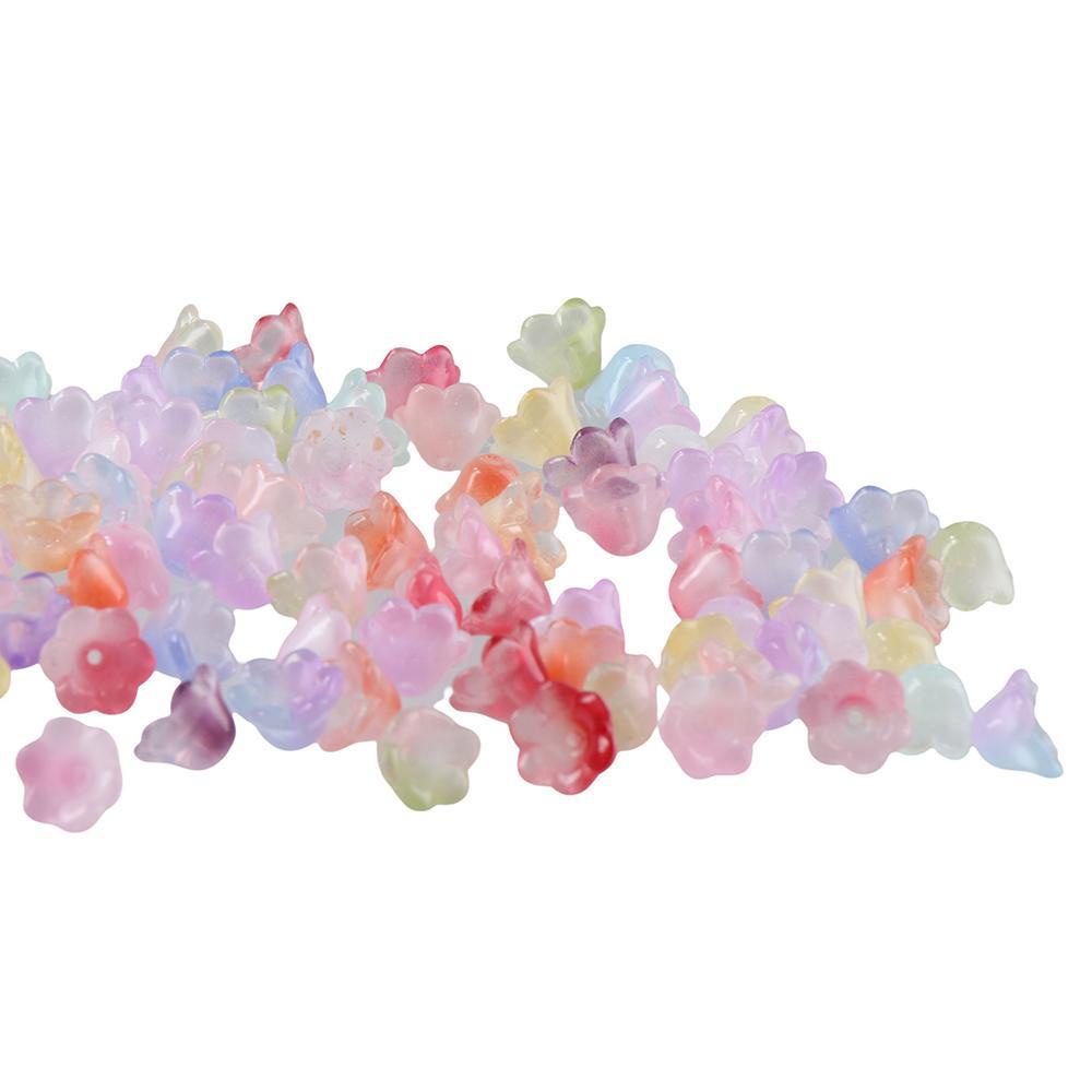 SUMU Set 100 Hạt Thủy Tinh 12x7mm Nhiều Màu Sắc Làm Trang Sức Thủ Công