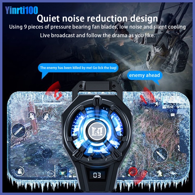 Quạt Tản Nhiệt Yinrti N7 Cổng Usb Màn Hình Kỹ Thuật Số Cho Điện Thoại