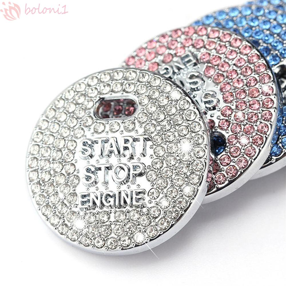 [COD] Nút Bảo Vệ Trang Trí Xe Hơi|Miếng Dán Trang Trí Nút Khởi Động Xe Hơi Lấp Lánh