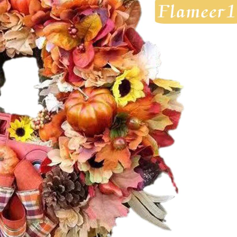 [Flameameer1] Vòng Hoa 45cm 17 '' Trang Trí Lễ Tạ Ơn Trong Nhà Nông Trại Mùa Thu