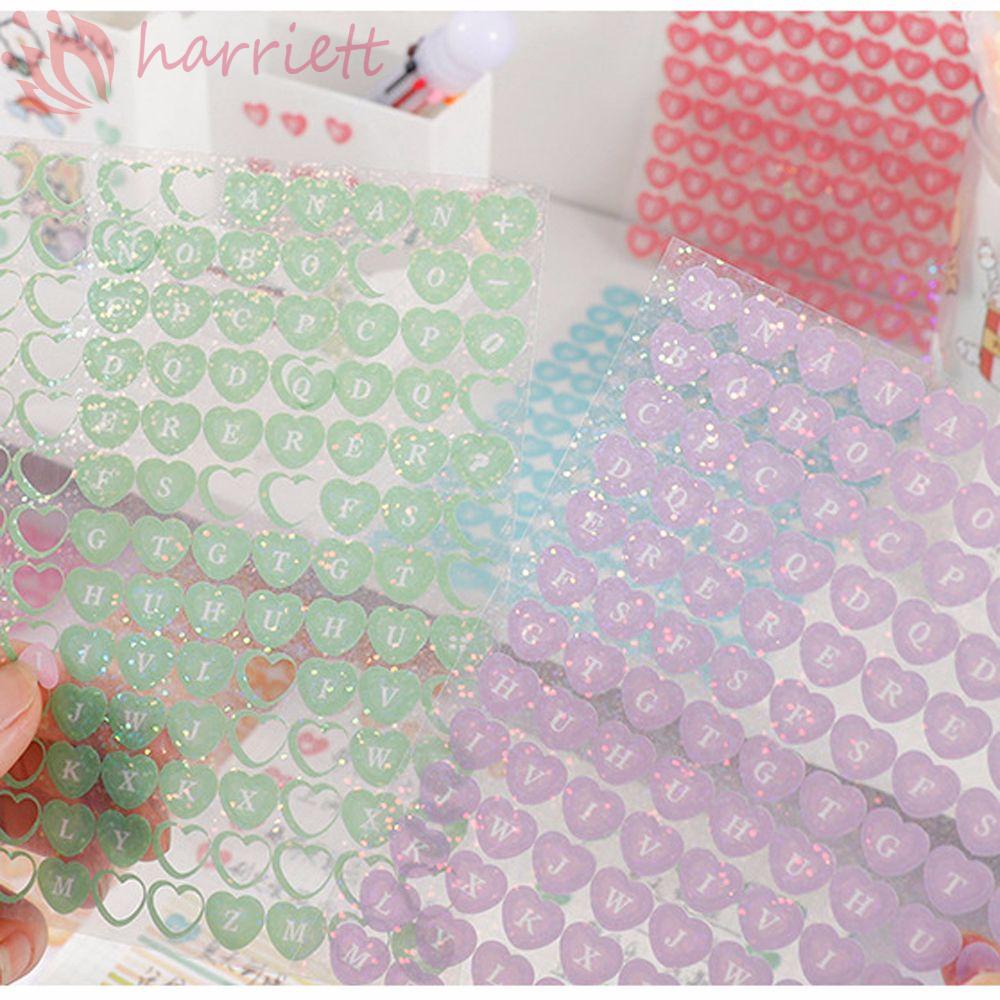 Miếng Dán Trang Trí Điện Thoại / Sổ Tay / Bàn Phím Màu Laser Hình Trái Tim Dễ Thương Diy