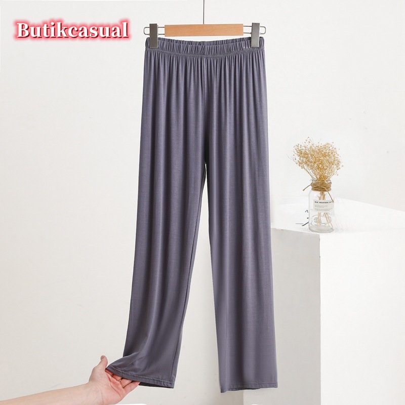 Quần Dài Cotton Lưng Thun Cao Dáng Rộng Có Túi Thời Trang Mùa Hè 2023 Mới Cho Nữ