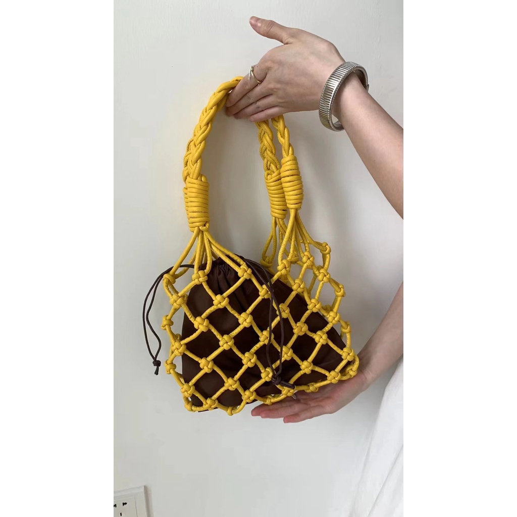 Túi Đeo Chéo Da PU Kiểu Dây Rút Thời Trang Cá Tính Cho Nữ