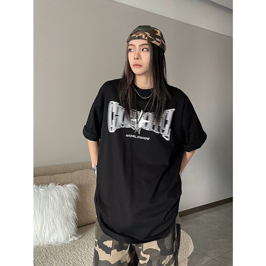 Áo Thun Tay Ngắn Cổ Tròn In Chữ Phantom 250G Chất Liệu Cotton Nguyên Chất Thời Trang Cho Nam Và Nữ