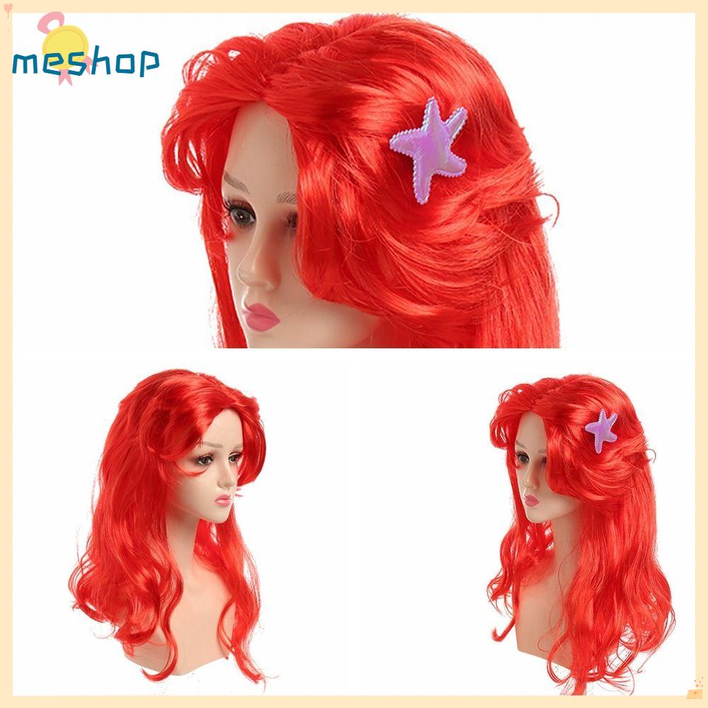 Tóc Giả Dài Màu Đỏ Sao Biển Phong Cách Anime Cho Bé
