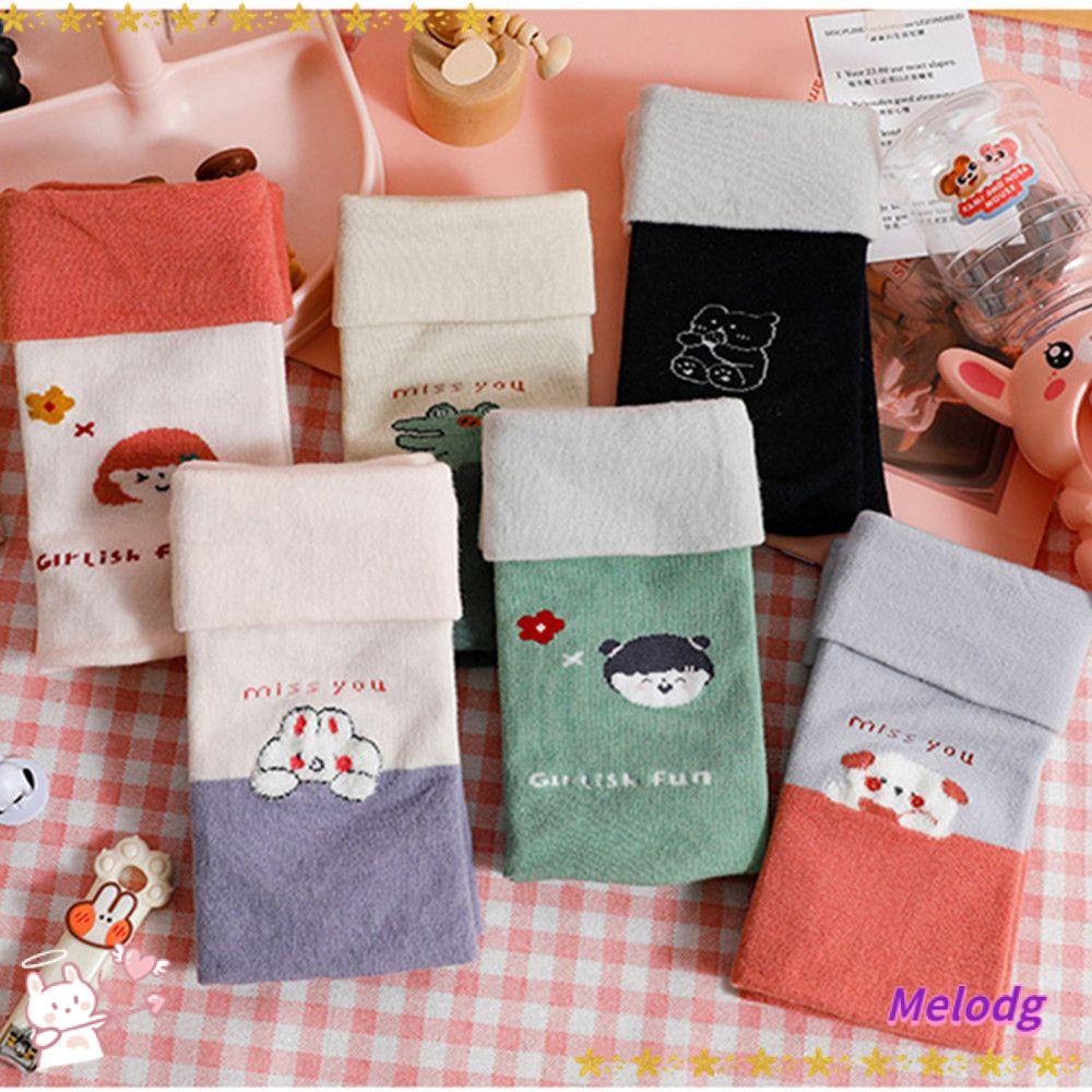 Găng Tay Len Hai Lớp Hở Ngón Giữ Ấm Mùa Đông Kiểu Dáng Dễ Thương