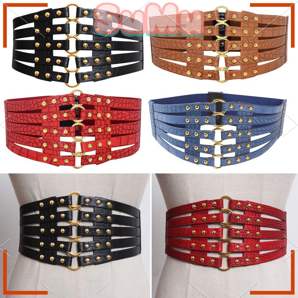 Thắt Lưng Da Bản To Đính Đinh Tán Sang Trọng Cho Nữ