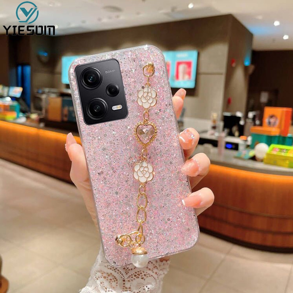 Ốp Điện Thoại Silicon Dẻo Đính Ngọc Trai Lấp Lánh Cho Xiaomi Redmi Note 12 11 10 Pro 4G 5G Note 11S 10S 9S 9 8 Pro