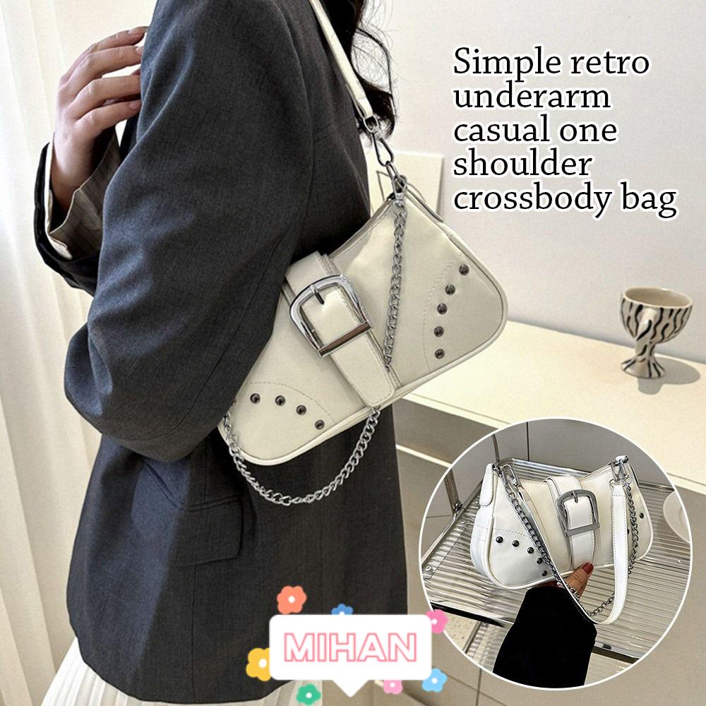 Túi Da PU Đeo Chéo Đính Đinh Tán MIHAN1