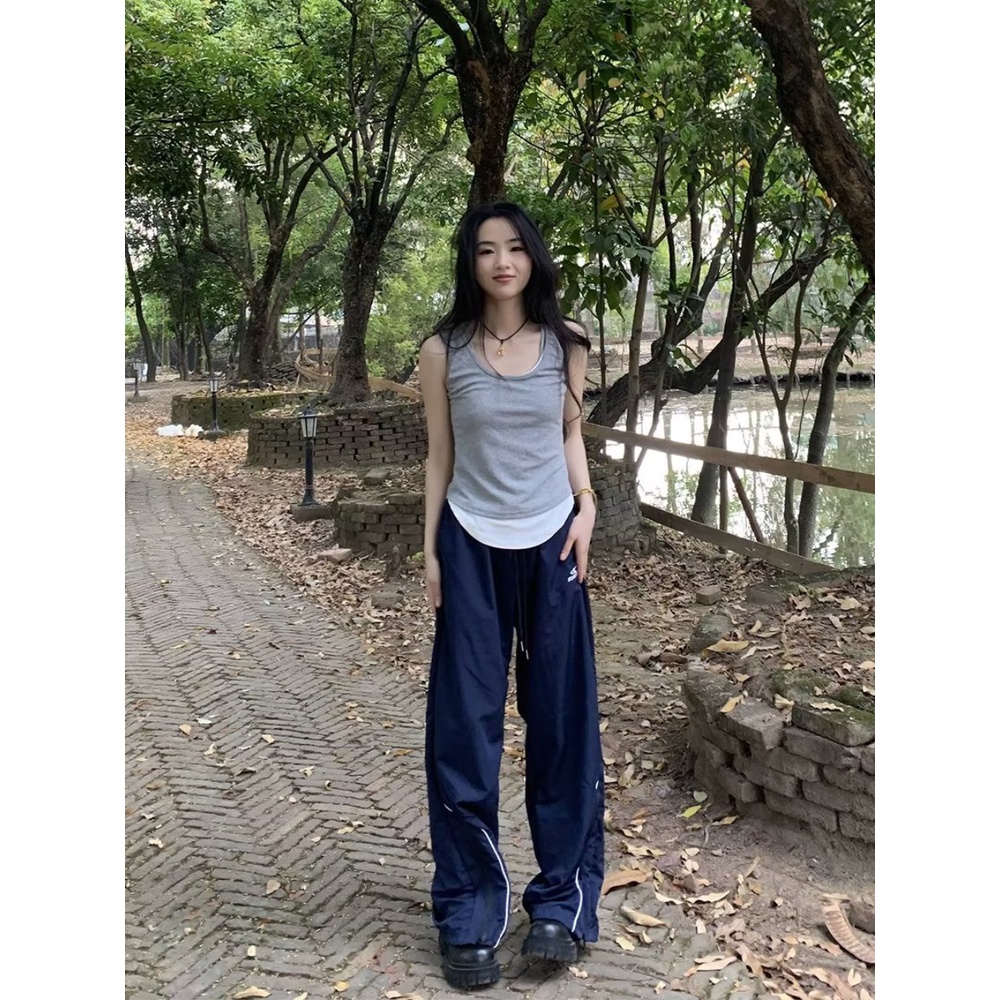 Quần Dài Thể Thao Dáng Suông Rộng Phong Cách Retro Nhật Bản Thời Trang Mùa Hè Cho Nam
