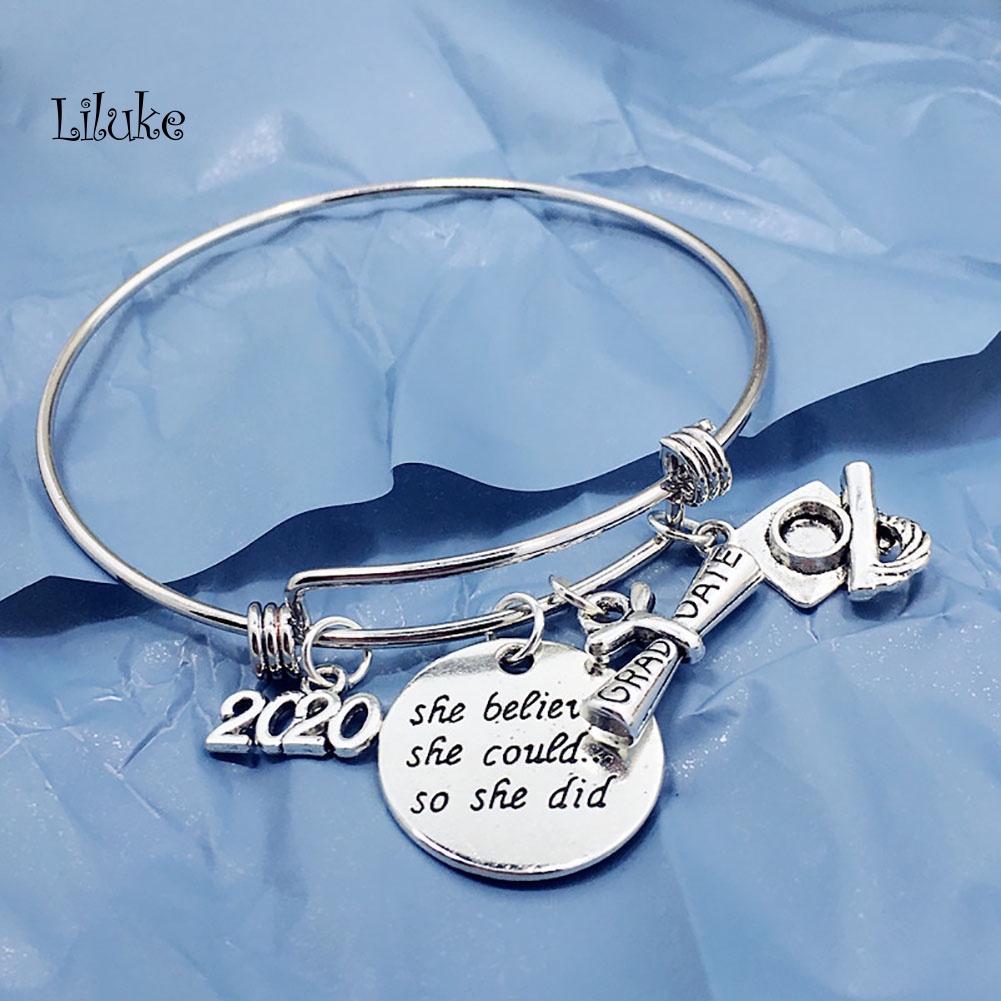 Vòng Tay Hợp Kim Khắc Chữ Xinh Xắn Thời Trang 2020