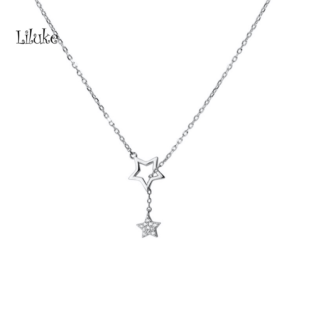 Vòng cổ Mạ Bạc Hai Lớp Mặt Hình Ngôi Sao Chống Gỉ Cho Cuộc Sống Hàng Ngày