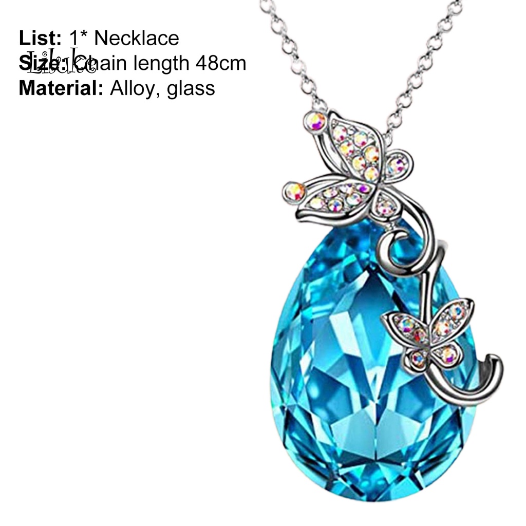 Vòng cổ Hợp Kim Trang Trí Mặt Hình Giọt Nước Đính Đá Xinh Xắn Cho Nữ