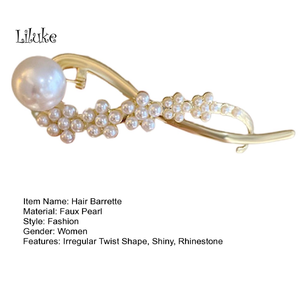 Kẹp Tóc Dạng Xoắn Đính Ngọc Trai Nhân Tạo Chống Trượt Trang Trí Tóc