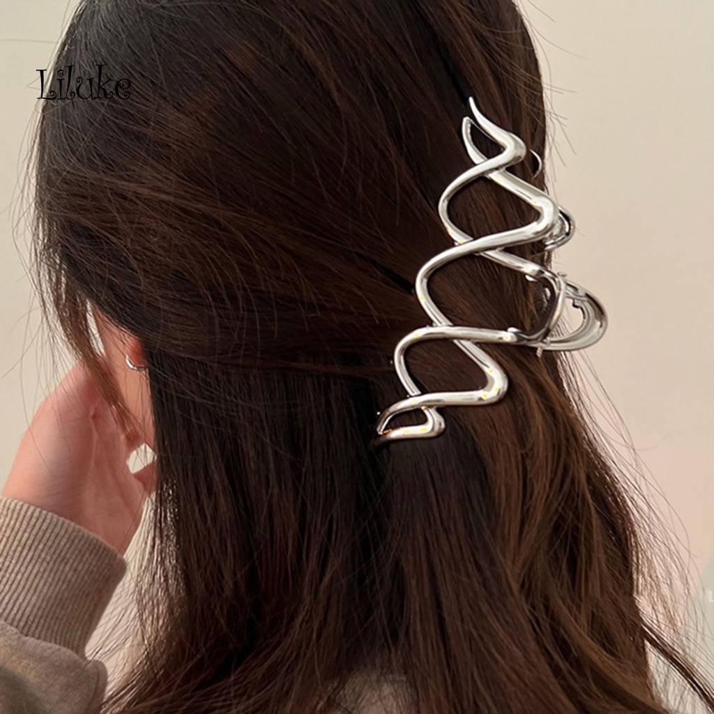 Kẹp Tóc Dạng Gợn Sóng Bằng Thép Không Gỉ Màu Sắc Thời Trang Cho Nữ