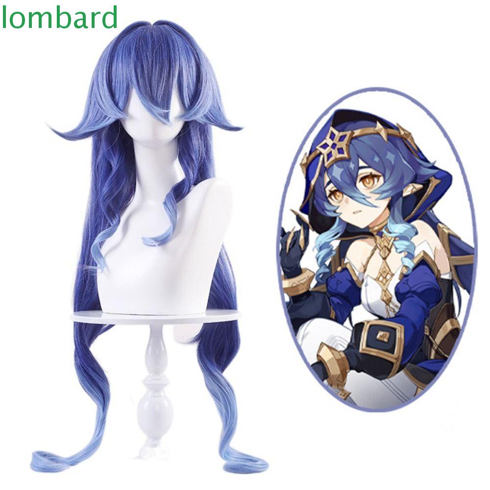 Tóc Giả Lombie Layla Vô Hình Bằng Sợi Genshin Mềm Chịu Nhiệt Độ Cao Màu Xanh Dương Gradient Chất Lượng Cao