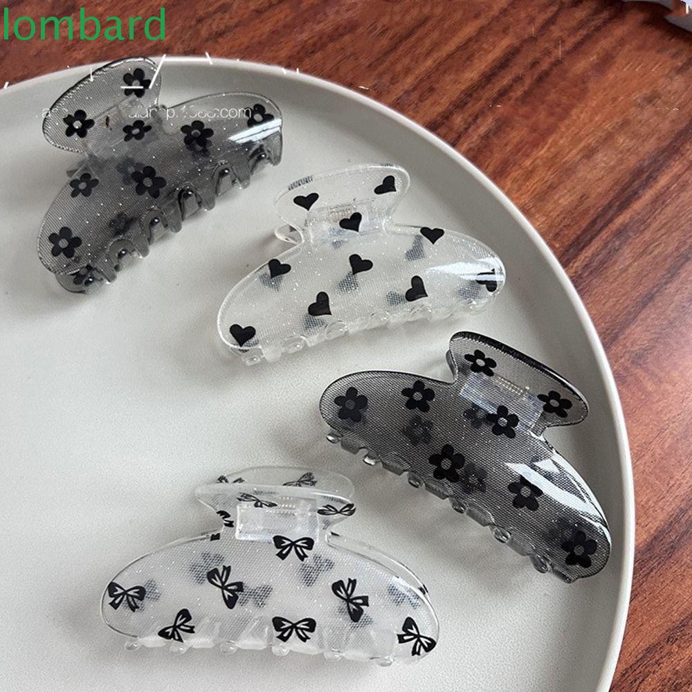 Kẹp Tóc Hình Nơ Trái Tim Bằng Acrylic Dễ Thương Cho Nữ