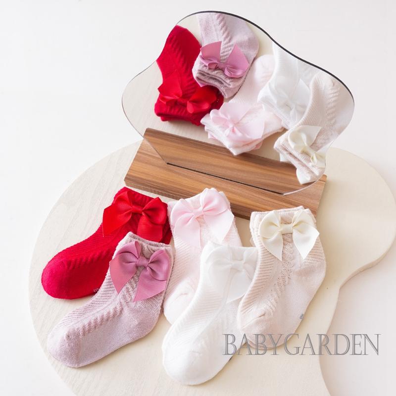 Vớ Cotton Mềm Mỏng Đính Nơ Xinh Xắn Cho Bé Gái 0-3 Tuổi