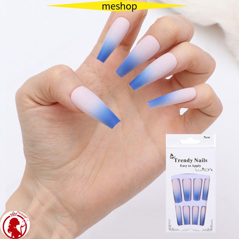 Móng Tay Giả Hình Chữ T Màu Gradient Thời Trang