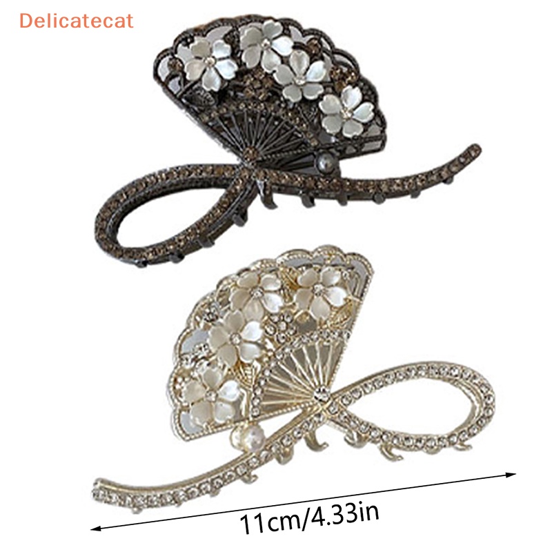 Kẹp Tóc Càng Cua Đính Đá Hình Cá Mập Phong Cách Vintage Thanh Lịch Cho Nữ