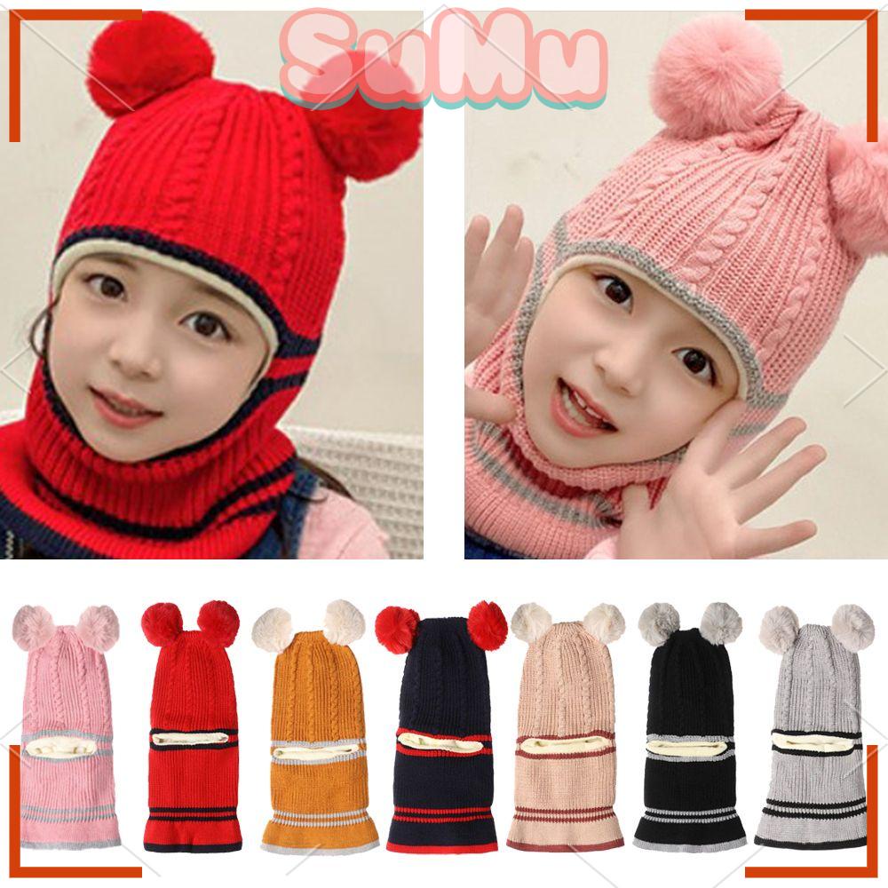 Mũ Len Trùm Đầu Chống Gió Dễ Thương Cho Bé